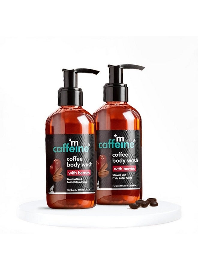 Coffee Body Wash With Berries Value Pack Of 2 Sweet & Vibrant Berry Aroma Vit C & E Rich Body Cleanser For Supple Skin Shower Gel Sulphate Free Shower Gel For Men & Women 200 Ml