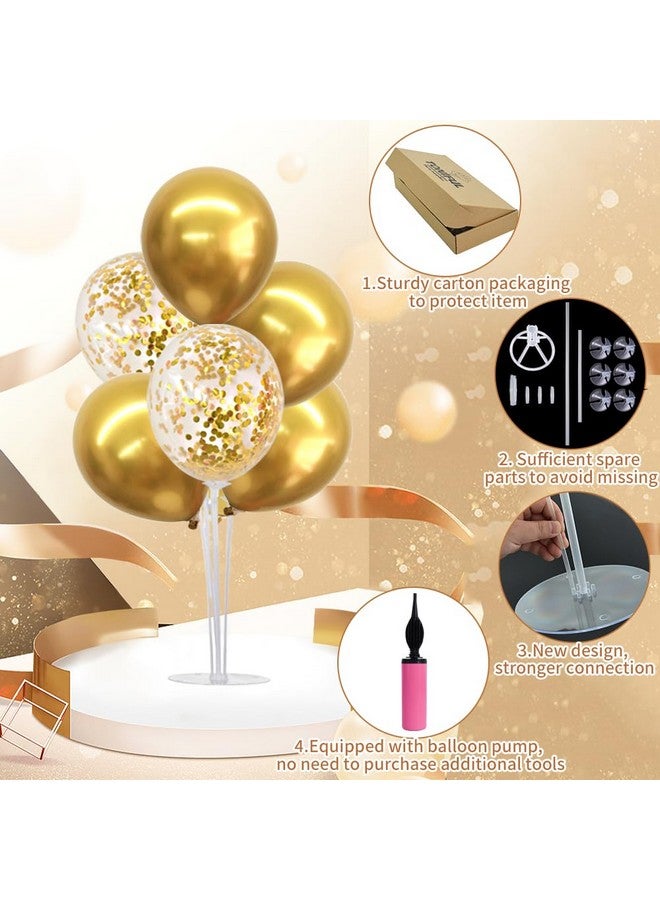 Birthday Decoration Balloon Centerpieces For Table Gold Balloon Stand Kit For 2024 Graduation Engagement 40Th 50Th 60Th 70Th 80Th 90Th Birthday Retirement Anniversary Decorations