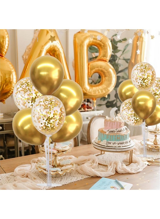 Birthday Decoration Balloon Centerpieces For Table Gold Balloon Stand Kit For 2024 Graduation Engagement 40Th 50Th 60Th 70Th 80Th 90Th Birthday Retirement Anniversary Decorations