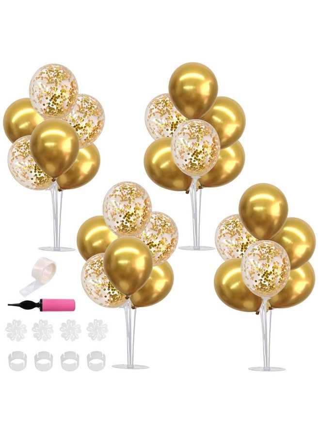 Birthday Decoration Balloon Centerpieces For Table Gold Balloon Stand Kit For 2024 Graduation Engagement 40Th 50Th 60Th 70Th 80Th 90Th Birthday Retirement Anniversary Decorations