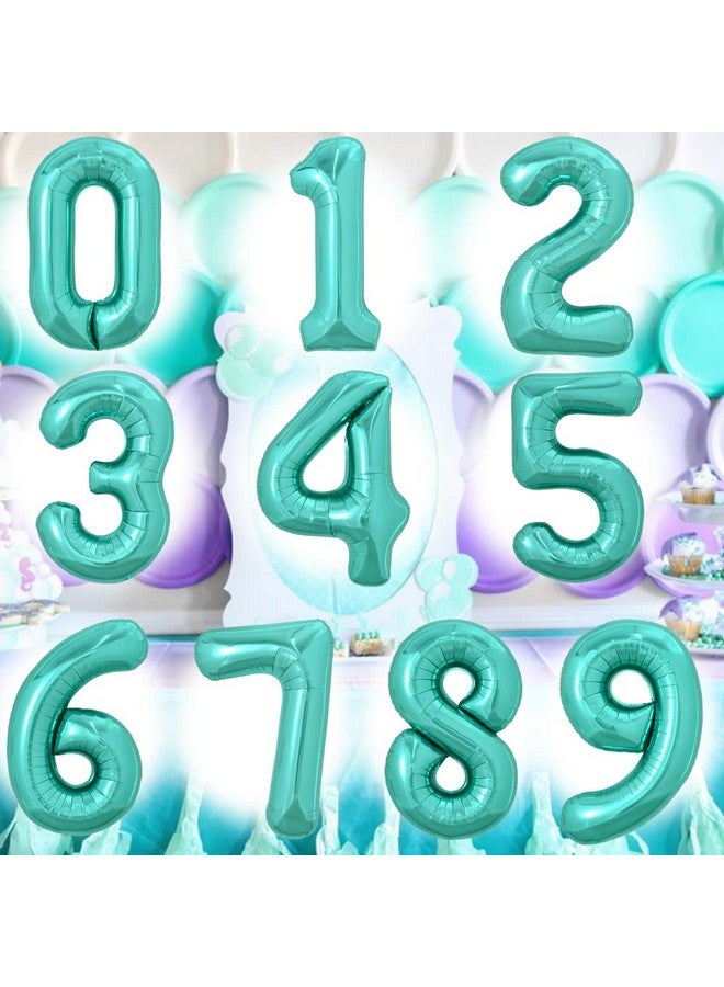 40 Inch Large Teal Blue Number Balloons Giant Jumbo Helium Foil Mylar Big Turquoise Number 1 Digital One Balloons For Birthday Party Anniversary Wedding Decorations