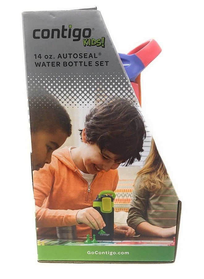 Kids Autoseal Gizmo Water Bottles 14Oz (Nautical/School Boy/Granny Smith)