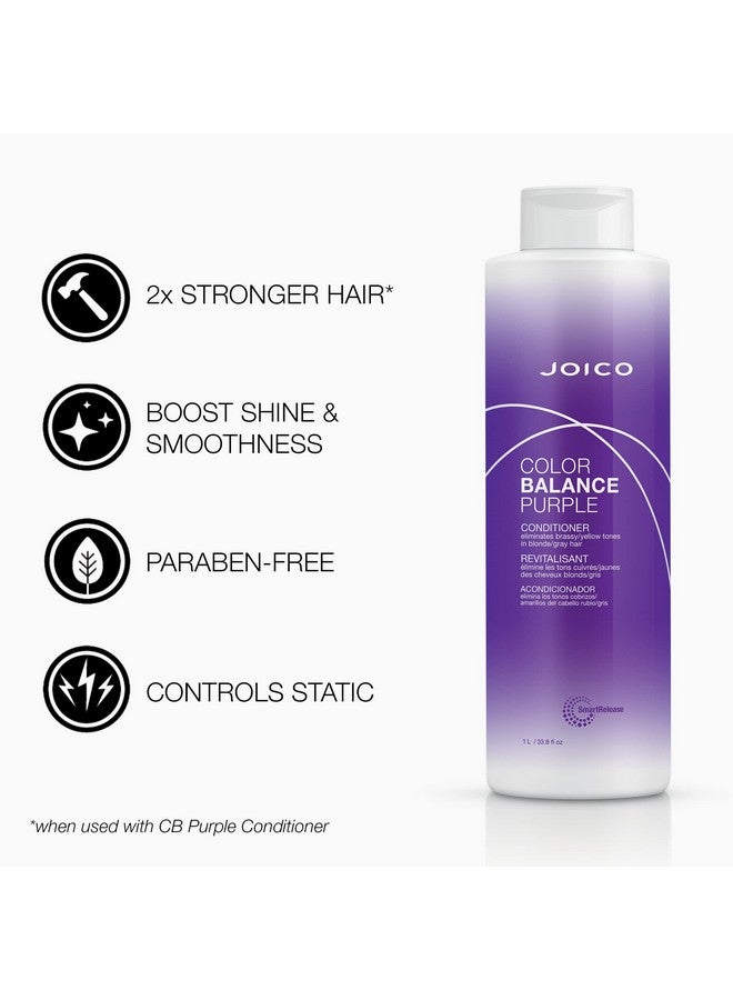 Color Balance Purple Shampoo & Conditioner Set Eliminate Brassy And Yellow Tones For Cool Blonde Or Gray Hair