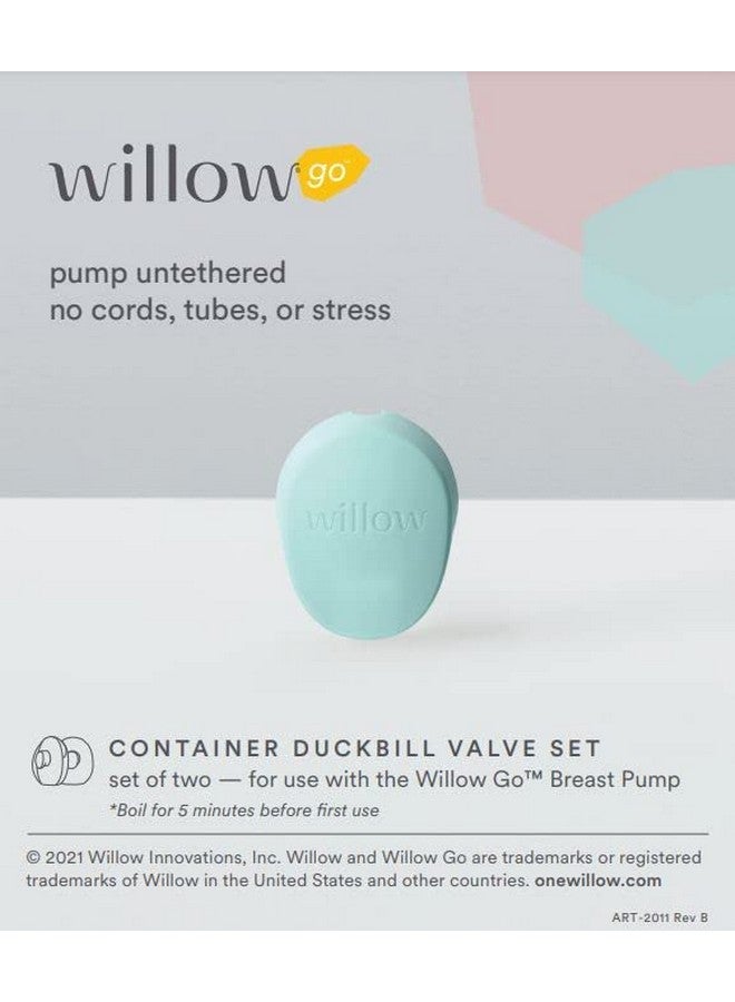 Willow Go Breast Pump Duckbill Valve Set 2 Ct Pump Valves For Spare Use Or Replacement Pair With Willow Go Wearable Breast Pump For Hands Free Pumping Bpa Free And Dishwasher Safe