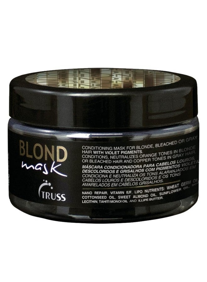 Blond Mask Hydrating Blonde Hair Mask + Purple Toner For Brassy Hair Neutralizes Orange + Yellow Tones On Blonde Bleached + Gray Hair (6.35 Oz)