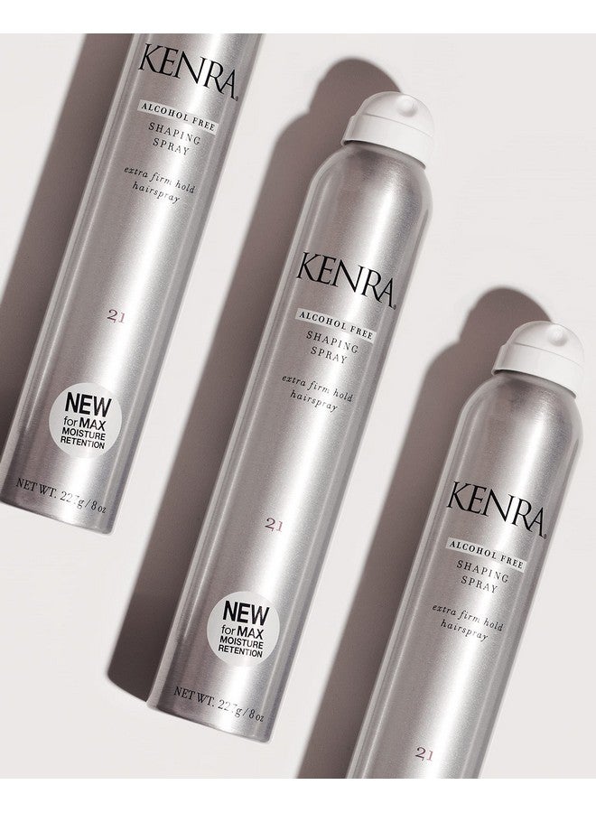 Kenra Shaping Spray 21 Alcohol Free Hairspray Max Moisture Retention Extra Firm Hold & High Shine Optimal Working Time All Hair Types 8 Oz