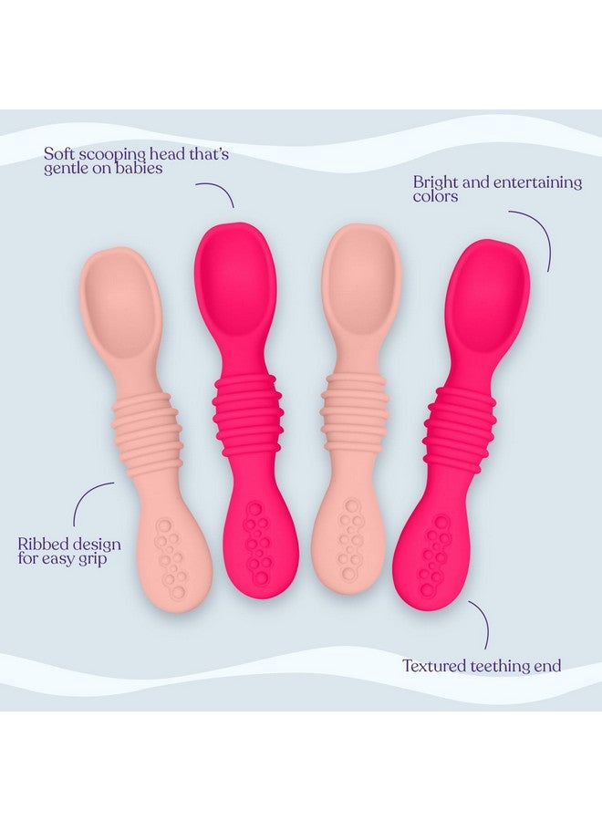 Silicone Baby Spoon Baby Led Weaning First Stage Baby Spoons Baby Feeding Spoon Set Gum Friendly Bpa Lead Phthalate & Plastic Free Baby Self Feeding Utensils For Infant & Toddler Great Gift