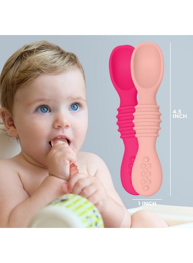 Silicone Baby Spoon Baby Led Weaning First Stage Baby Spoons Baby Feeding Spoon Set Gum Friendly Bpa Lead Phthalate & Plastic Free Baby Self Feeding Utensils For Infant & Toddler Great Gift