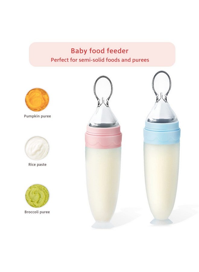 Baby Food Dispensing Spoon Squeeze Feeder Dispenser For Baby Self Feeding Bottle Spoon