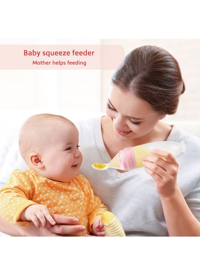 Baby Food Dispensing Spoon Squeeze Feeder Dispenser For Baby Self Feeding Bottle Spoon