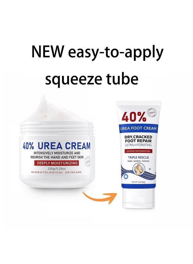 Urea Cream 40 Percent Tube 3 Oz Urea Foot & Hand Cream For Dry Cracked 40 Per Urea Lotion For Feet Maximum Strength