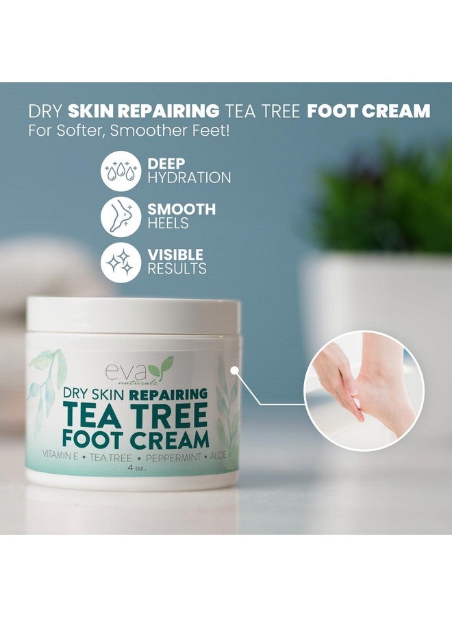 Tea Tree Foot Cream Foot Lotion With Peppermint Menthol And Spearmint Soothing Foot Cream Treatment For Dry Cracked Heels And Feet