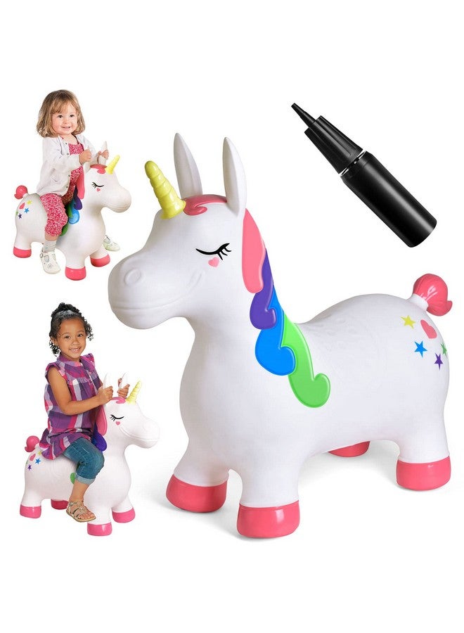 Bouncy Horse Unicorn Toys Inflatable Unicorn Toys For Girls Bouncy Pals For Toddlers 36 Animal Bouncer For Outdoor Toddler Toys