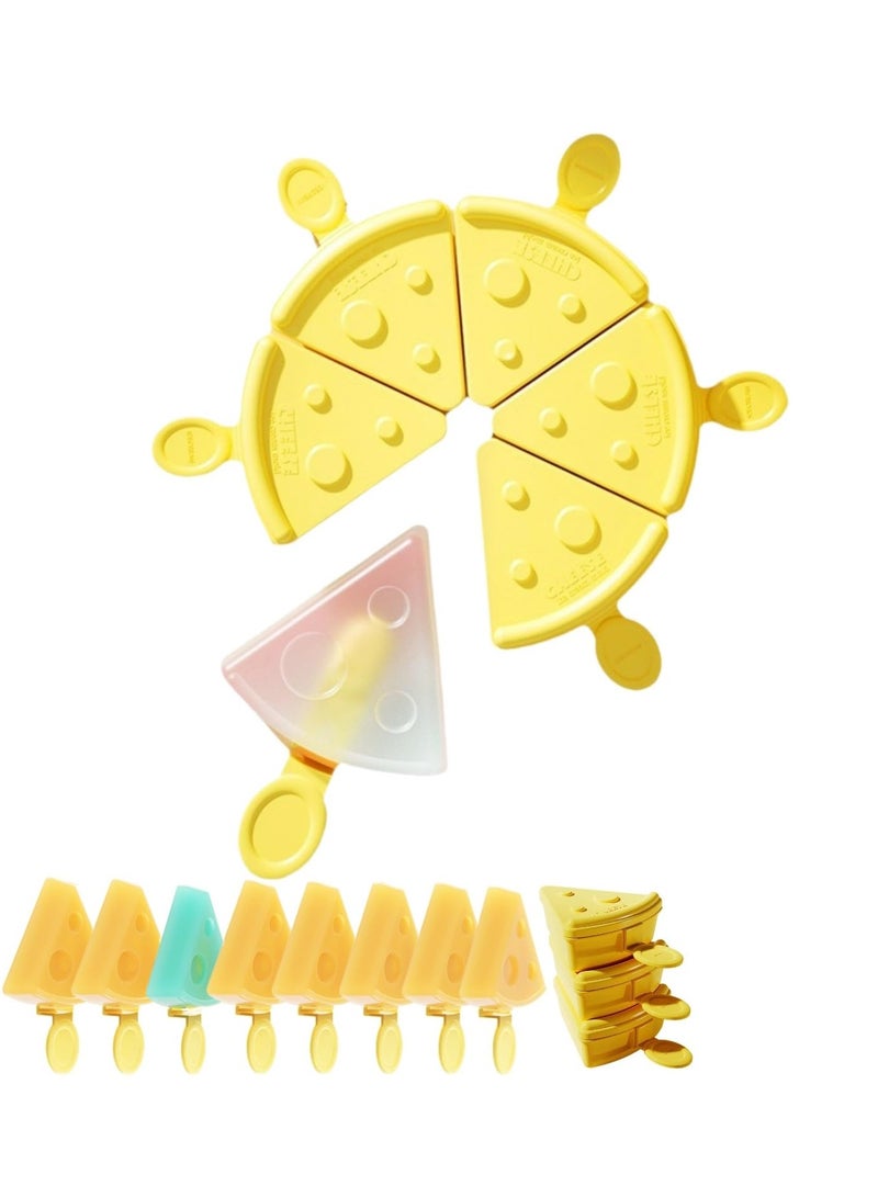 Popsicle Mould Set, 6 Cheese Popsicle Maker, Reusable Ice Cream Moulds, Tolder Babies and Homemade Popsicle