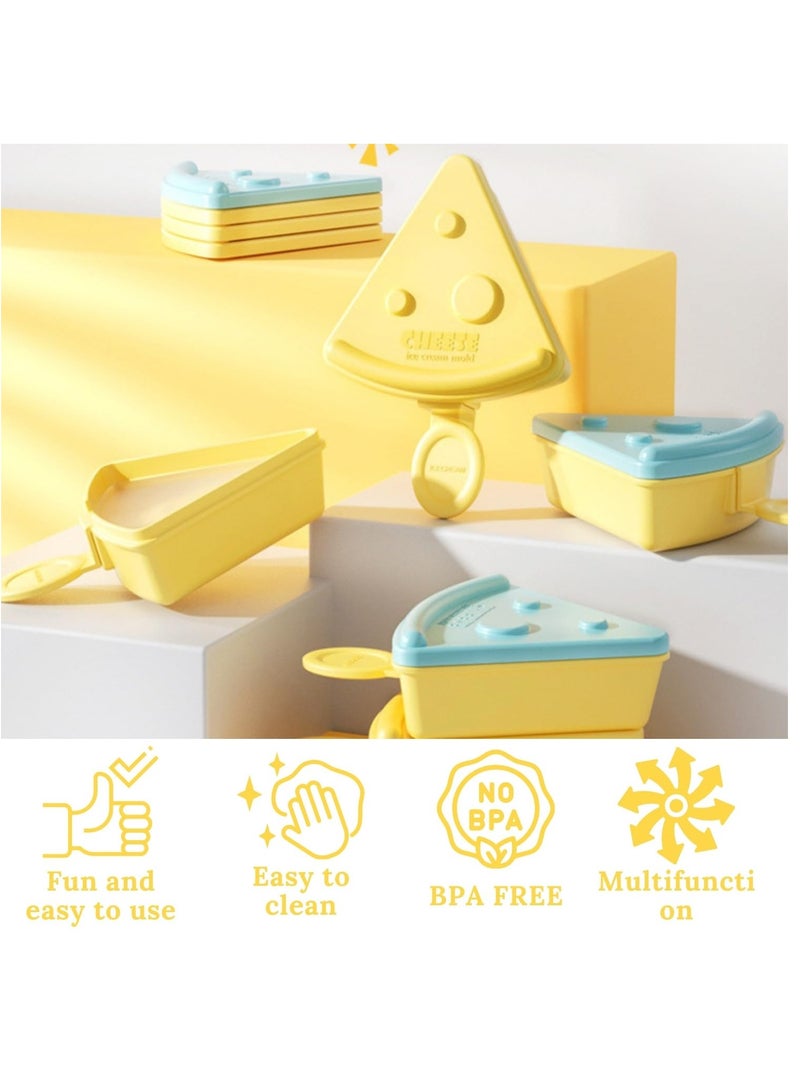 Popsicle Mould Set, 6 Cheese Popsicle Maker, Reusable Ice Cream Moulds, Tolder Babies and Homemade Popsicle