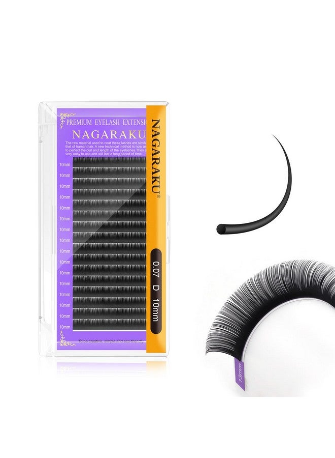 Eyelash Extensions Individual Lashes 0.07Mm D Curl 10Mm Classic Matte Black Soft Natural Professional 16 Rows Beauty Salon Supplies