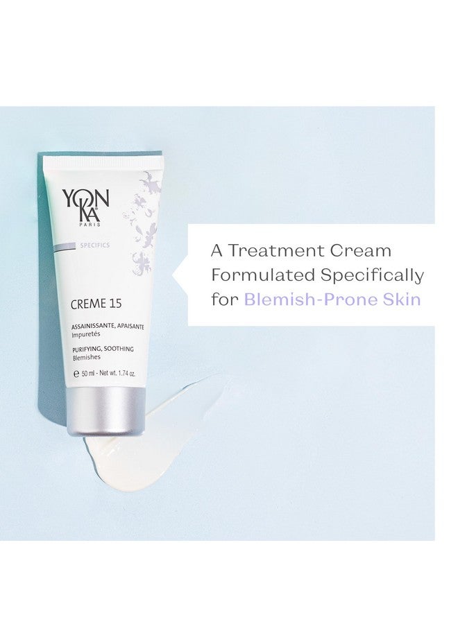 Yonka Specifics Creme 15 (50Ml) Acne Treatment Cream To Purify And Balance Blemish Prone Skin Soothe Irritation With Chamomile Parabenfree