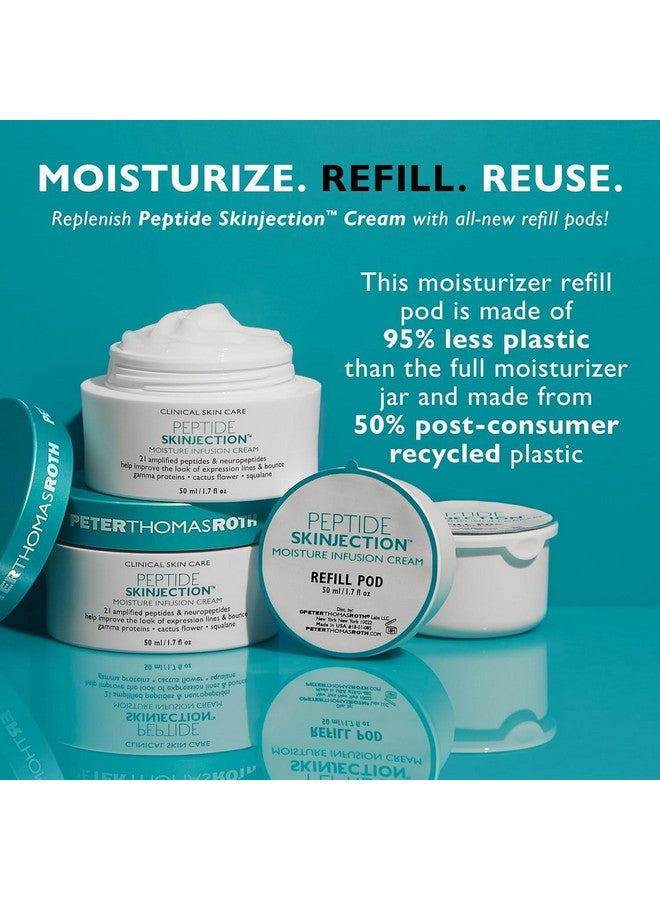 Refill Pod For Peptide Skinjection Moisture Infusion Cream 1.7 Fl Oz Jar For Loss Of Firmness And Elasticity Fine Lines & Wrinkles Dryness 21 Amplified Peptides & Neuropeptides