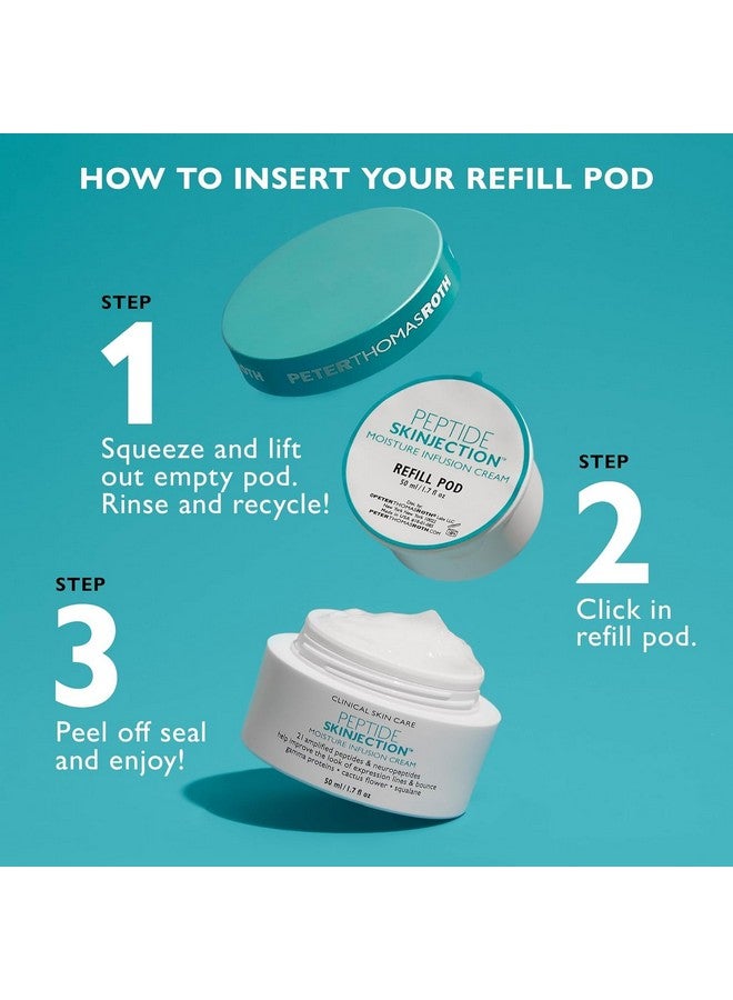 Refill Pod For Peptide Skinjection Moisture Infusion Cream 1.7 Fl Oz Jar For Loss Of Firmness And Elasticity Fine Lines & Wrinkles Dryness 21 Amplified Peptides & Neuropeptides