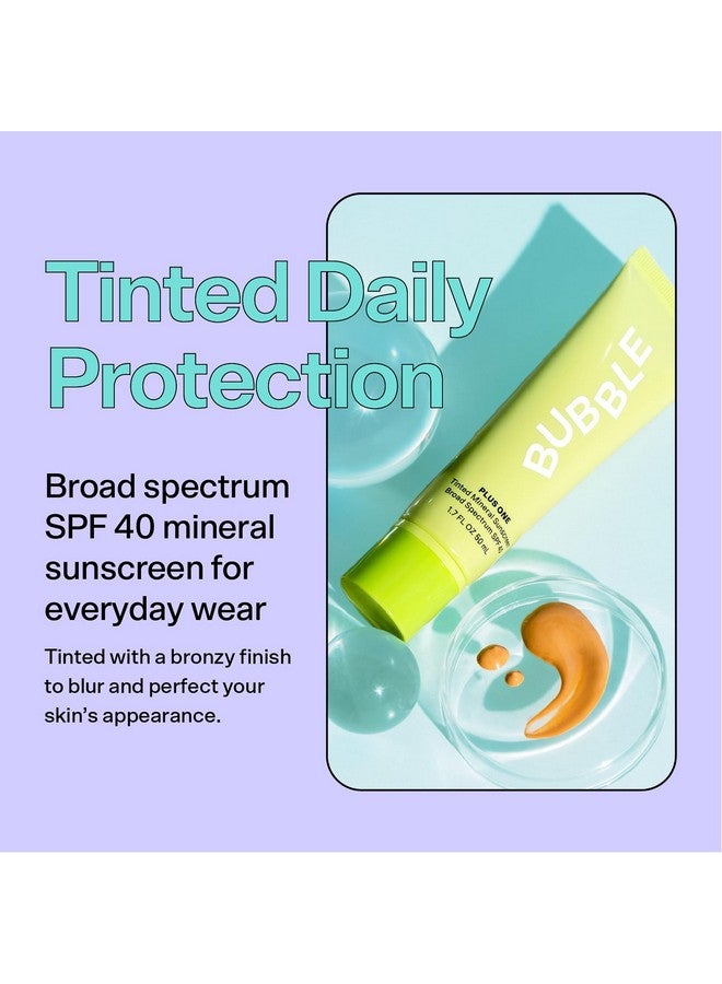 Skincare Plus One Daily Mineral Face Sunscreen Broad Spectrum Spf 40 Tinted Sunscreen With Zinc Oxide & Omega 3 Fatty Acids Hydrating & Blurring Tinted Sunscreen For All Skin Types (50Ml)