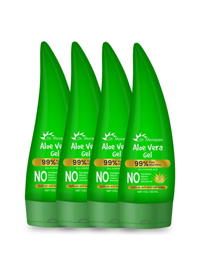 Dr Morepen Aloe Vera Gel Hydrating Moisturizing Soothing Glowing Skin For Both Men And Women 120 Ml Pack Of 4