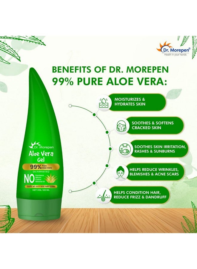 Dr Morepen Aloe Vera Gel Hydrating Moisturizing Soothing Glowing Skin For Both Men And Women 120 Ml Pack Of 4