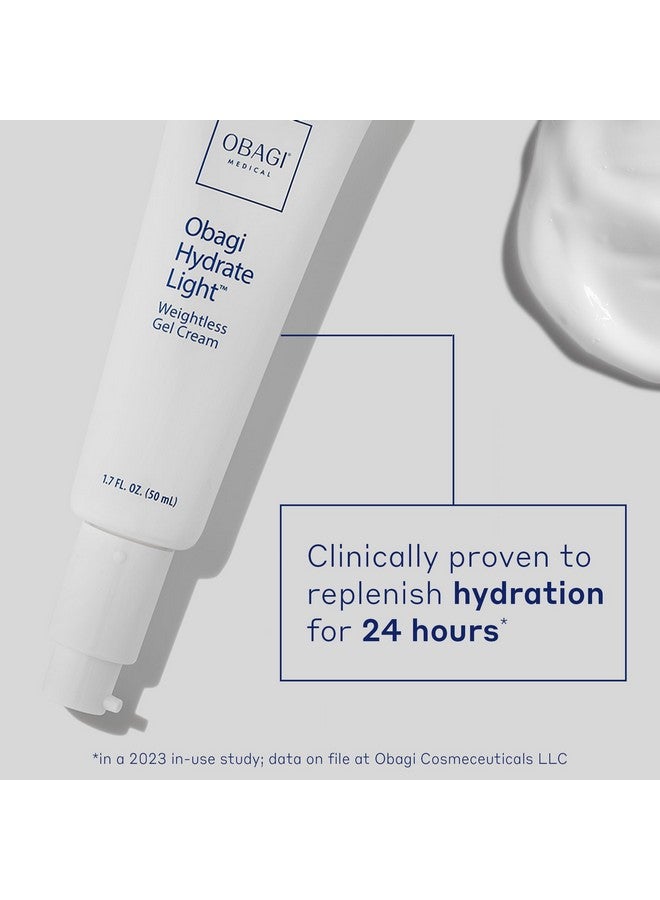 Obagi Hydrate Light Weightless Gel Cream Lightweight Moisturizer For 24 Hour Hydration Oil Free Hypoallergenic & Suitable For All Skin Types 1.7 Oz