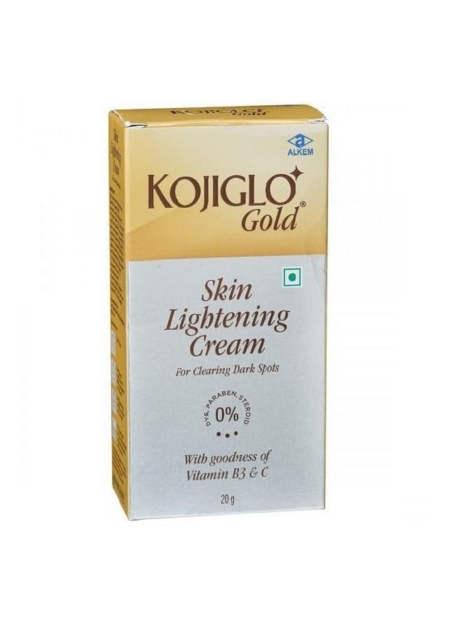 New Kojiglo Gold Skin Lightning Cream 100% Natural Lightning Cream Face Cream For Lightning Skin And For Clearing Dark Spots For Womens And Mens Pack Of (1) 20Gm