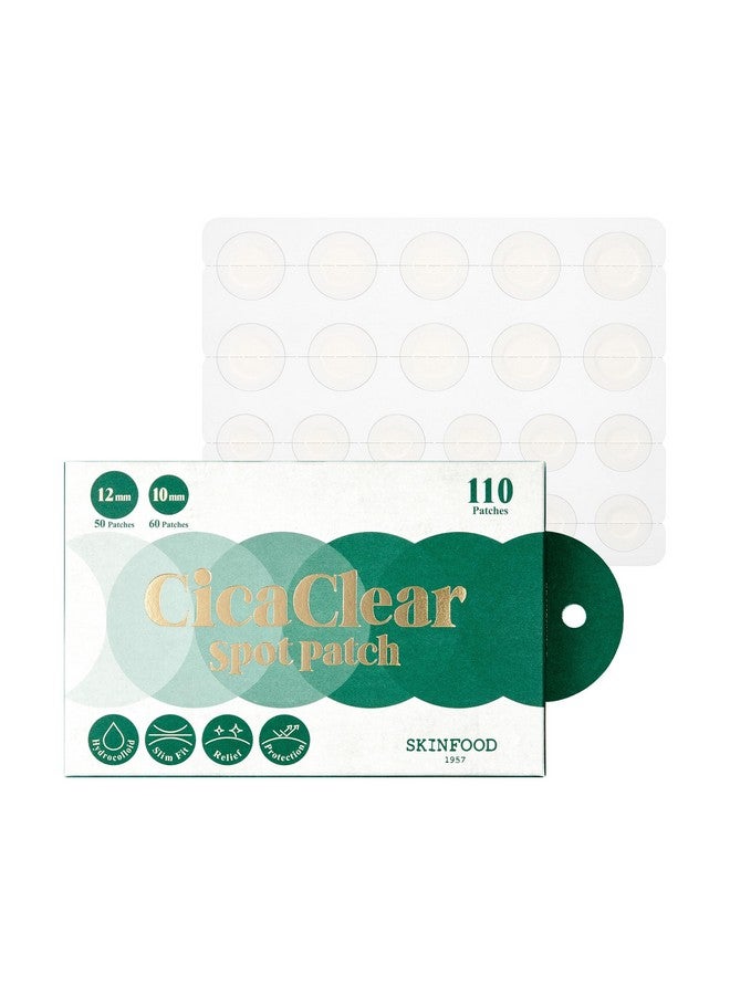 Skinfood Cica Clear Spot Patch (110Count) Hydrocolloid Ac Patch For Covering And Recovering Spot Ultra Thin Clear Skin Sticker For Easy Ac Care