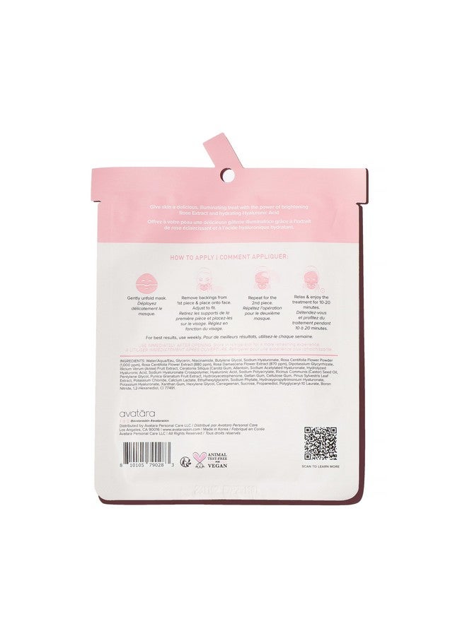 Rose Boba Hydrogel Mask Cooling Facial Mask 2Piece Glowenhancing & Balancing Skin Care Mask With Niacinamide & Rose Extract 30 G