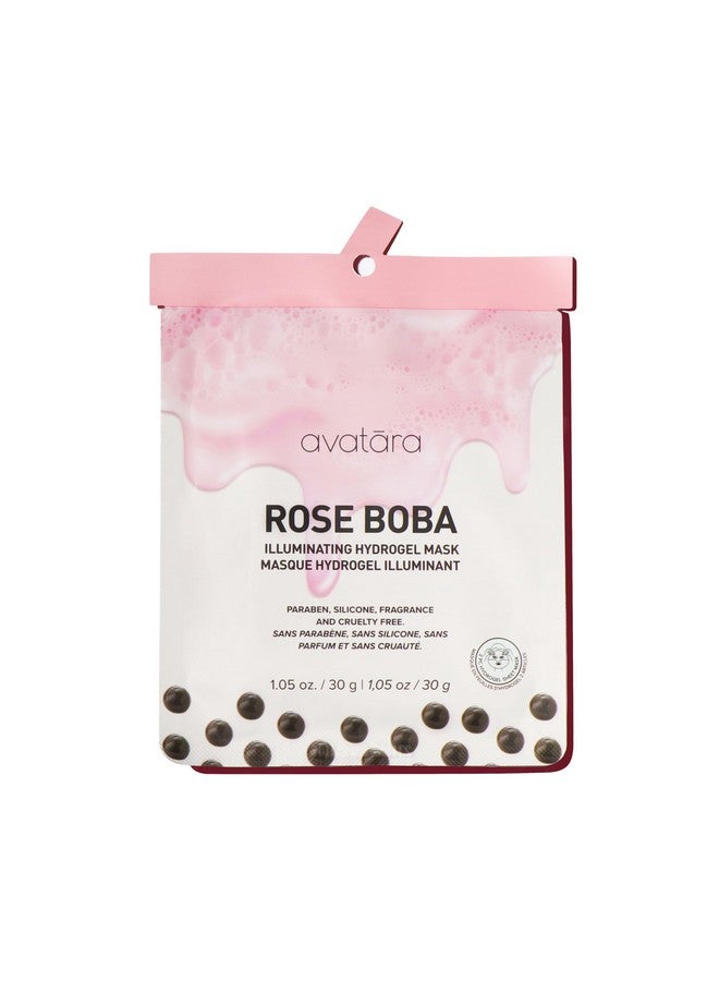 Rose Boba Hydrogel Mask Cooling Facial Mask 2Piece Glowenhancing & Balancing Skin Care Mask With Niacinamide & Rose Extract 30 G