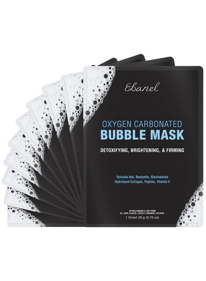 10 Pack Carbonated Bubble Clay Mask Deep Cleansing Face Mask For Acne And Pores Detox Volcanic Ash And Bentonite Clay Mask With Collagen Peptides Vitamin C Hyaluronic Acid Niacinamide