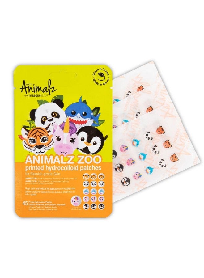 Pretty Animalz Acne Printed Hydrocolloid Patches Extracts Oil And Impurities Conceals Blemishes And Acne