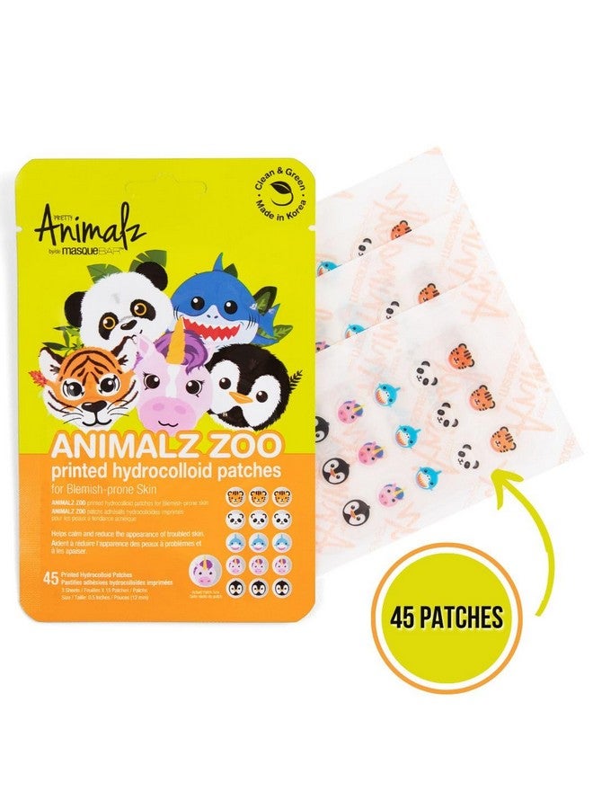 Pretty Animalz Acne Printed Hydrocolloid Patches Extracts Oil And Impurities Conceals Blemishes And Acne