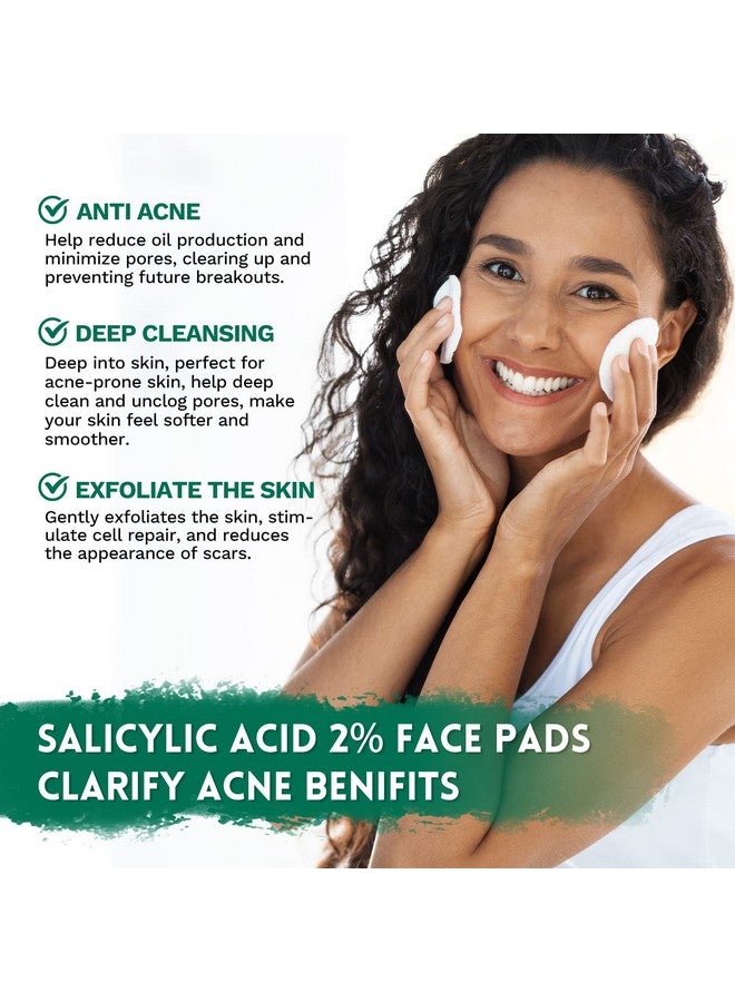 2% Salicylic Acid Acne Padsacne Treatment Pads Face Cleansing Pads Witch Hazel Pads For Acne & Blemishes Clear Facial Peel Resurfacing & Exfoliating Face Wash Wipes 80 Count