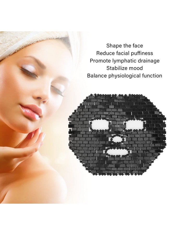 Jade Facial Mask Face Massage Jadestone Facial Sleeping Cover For Spa Dark Circles (Black)