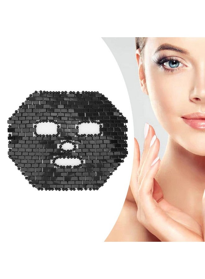 Jade Facial Mask Face Massage Jadestone Facial Sleeping Cover For Spa Dark Circles (Black)