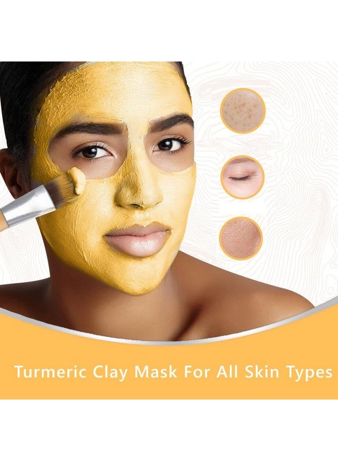 Turmeric Clay Mask Vitamin C Facial Mask With Turmeric & Kolin Clay Cleasning Mask For Acne Pores Radiant & Smooth Skin 6.35 Oz