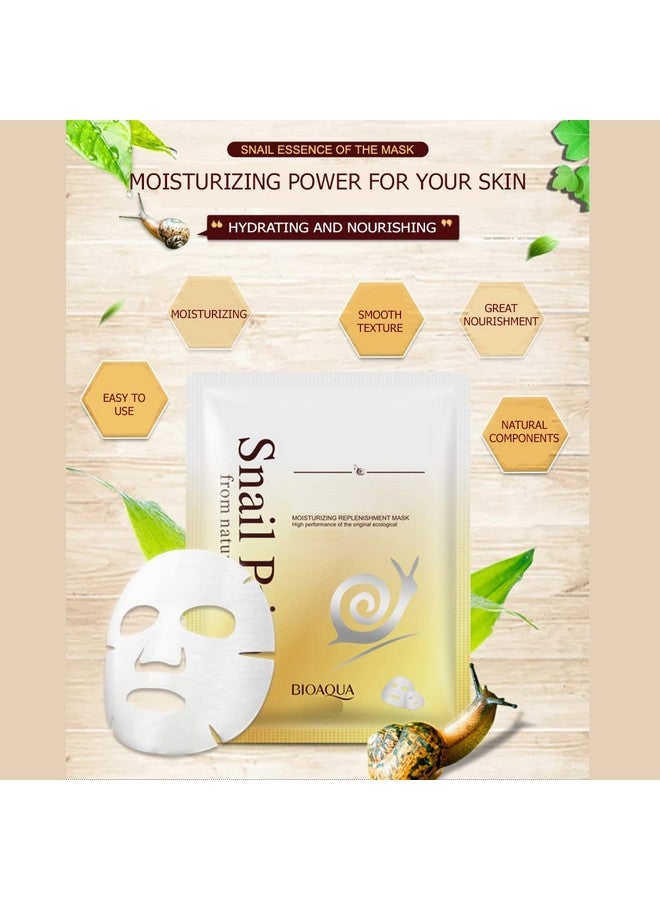 Snail Prime Mask Essence Moisturizing Replenishment Face Mask Repair Facial Skin Tender Hydration 30G (6 Pack)