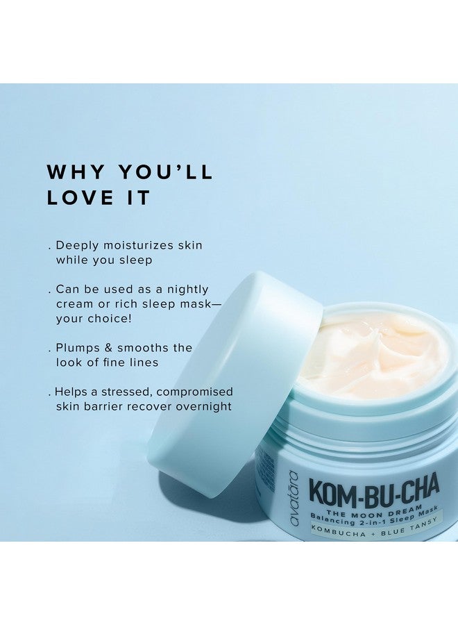 Kombucha The Moon Dream Night Cream Refill Balancing Face Moisturizer With Niacinamide Blue Tansy Oil And Vitamin C 2In1 Moisturizer Face Cream And Overnight Face Mask 1.69 Fl. Oz.