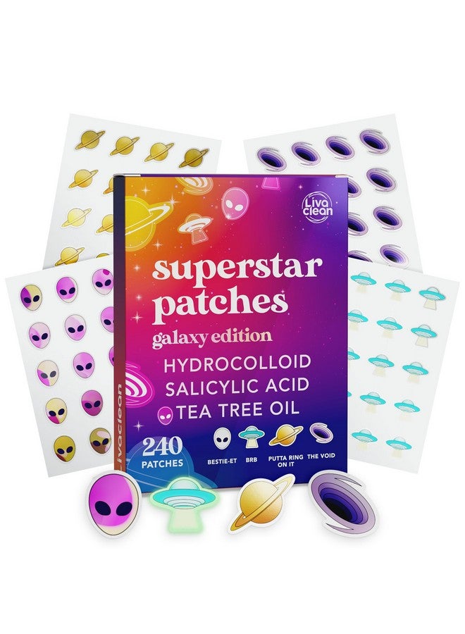 240 Ct Superstar Pimple Patches Galaxy Edition W/Salicylic Acid & Tea Tree Oil Pimple Patches Cute Pimple Patches For Face Pimple Patch Hydrocolloid Acne Patches