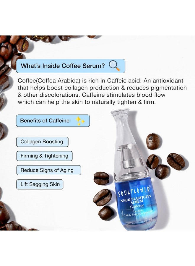 Coffee 5% Neck Elasticity Serum For Uplifting Skin Collagen Boosting Restoring Facial Volume & Aging Control Men & Women 40Ml