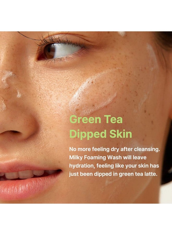 ] Green Tea & Enzyme Milky Foaming Wash 140G Papain Grain Milk Complex Hydrating Pore Cleansing For Sensitive