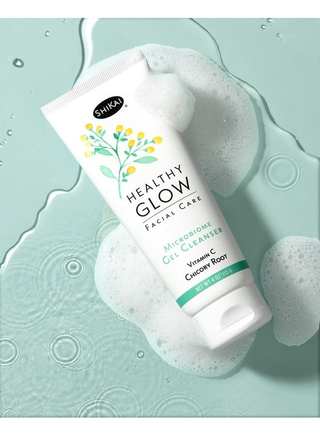 Healthy Glow Microbiome Gel Face Cleanser (4Oz) Vitamin C For Even Skin Tone Gentle For Daily Use Nourish & Hydrate Dry Skin