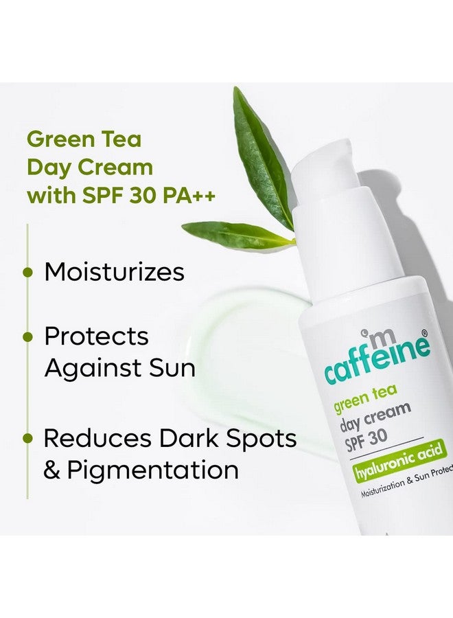 Green Tea Face Wash & Spf 30 Day Cream Combo Refresh & Protect Essentials For All Season With Vitamin C & Hyaluronic Acid Removes Dirt & Impurities And Protects From Sun Damage Pack Of 2