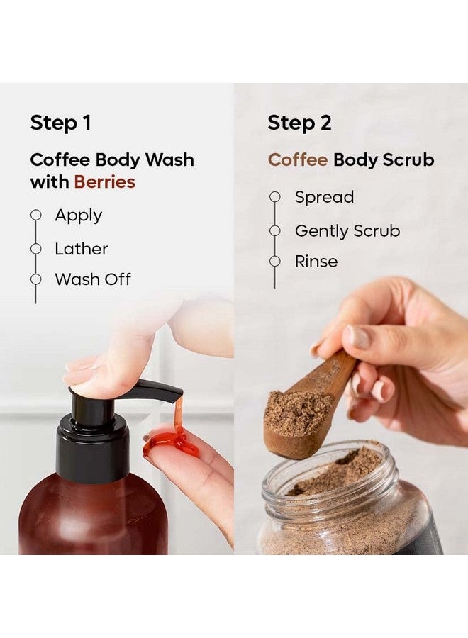 Tan Removal Bath Kit With Exfoliating Coffee Body Scrub & Body Wash Suitable For All Skin Types Value Pack Of 2 For Men & Women