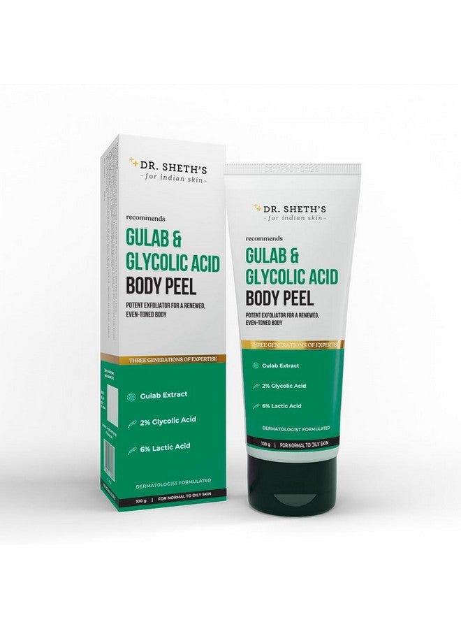 Gulab & 2% Glycolic Acid Body Peel For Glowing Skin 5 Mins Chemical Peel With 5% Lactic Acid & Rose Extracts Exfoliating Peel For Brightening And Tan Removal Men & Women 100G