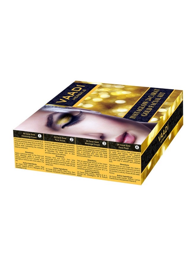 Gold Facial Kit 24 Carat Gold Leaves Marigold Wheatgerm Oil And Lemon Peel Extract 70G