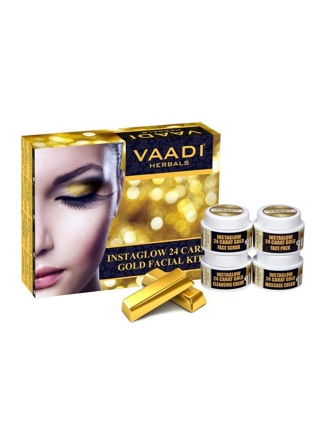 Gold Facial Kit 24 Carat Gold Leaves Marigold Wheatgerm Oil And Lemon Peel Extract 70G