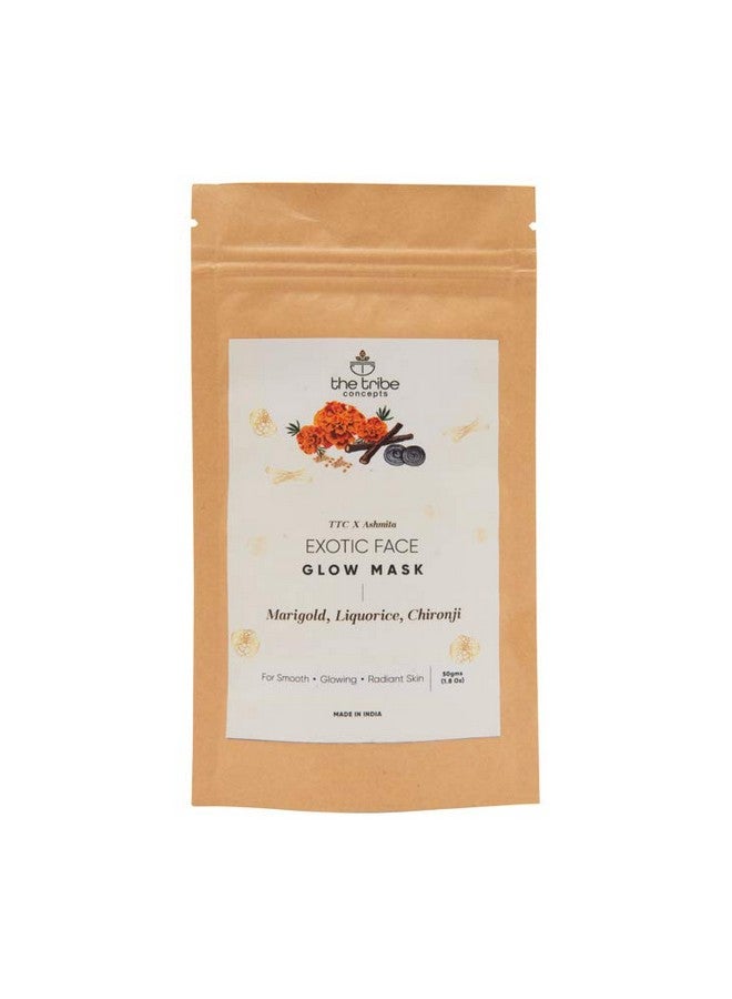 Exotic Face Glow Mask With Marigold Liquorice & Chironji For Smooth Glowing & Radiant Skin 50 G (Kraft Paper Packing)